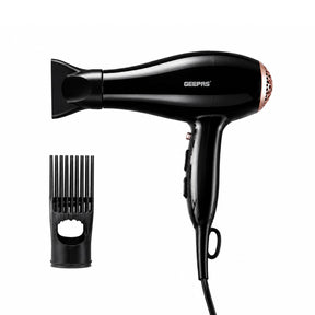 2000W ProX Fast Drying Black Hair Dryer With 3 Heat Settings