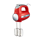5-Speed Red and Chrome Retro Hand Mixer and Whisk