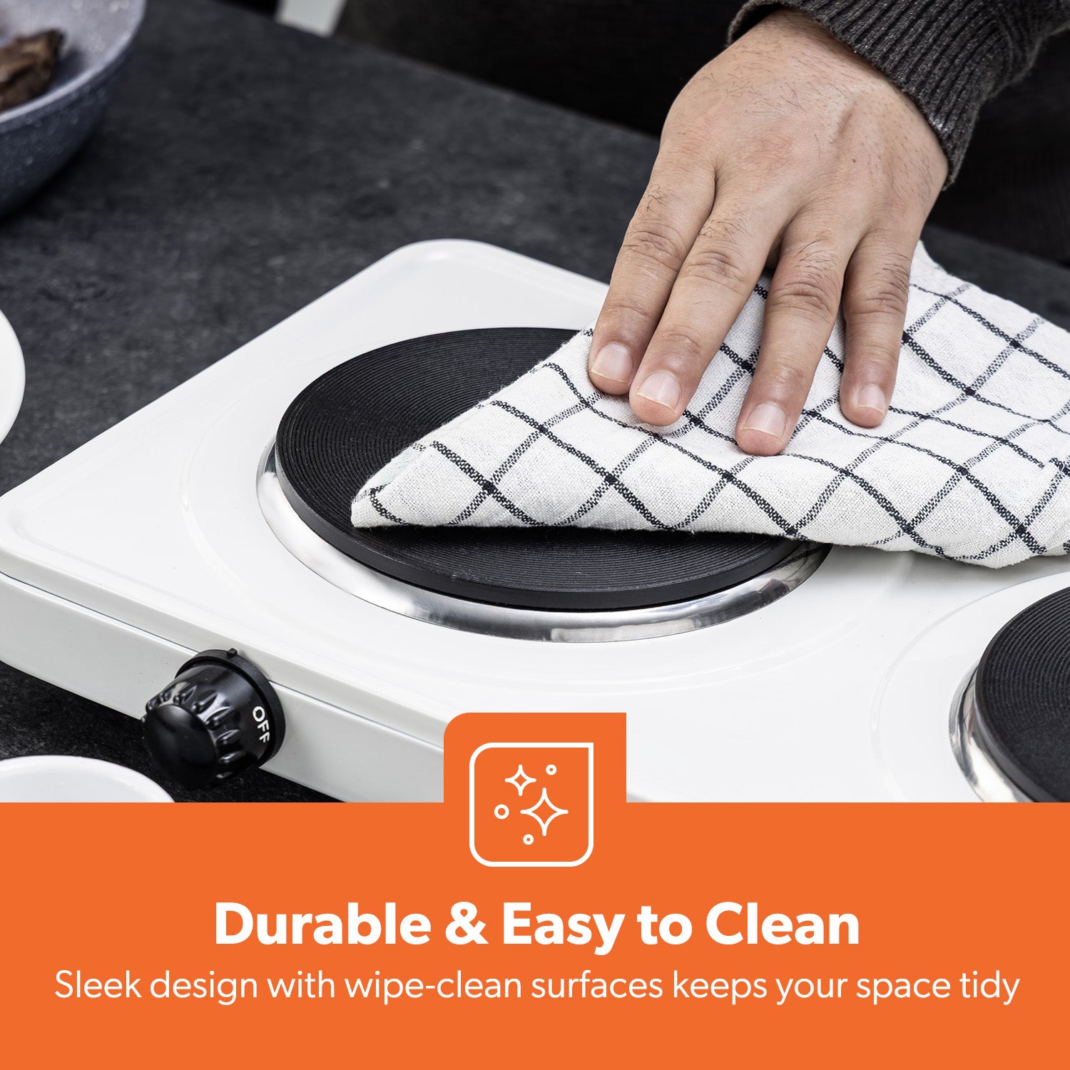 2000W Universal Electric Countertop Double Hot Plate