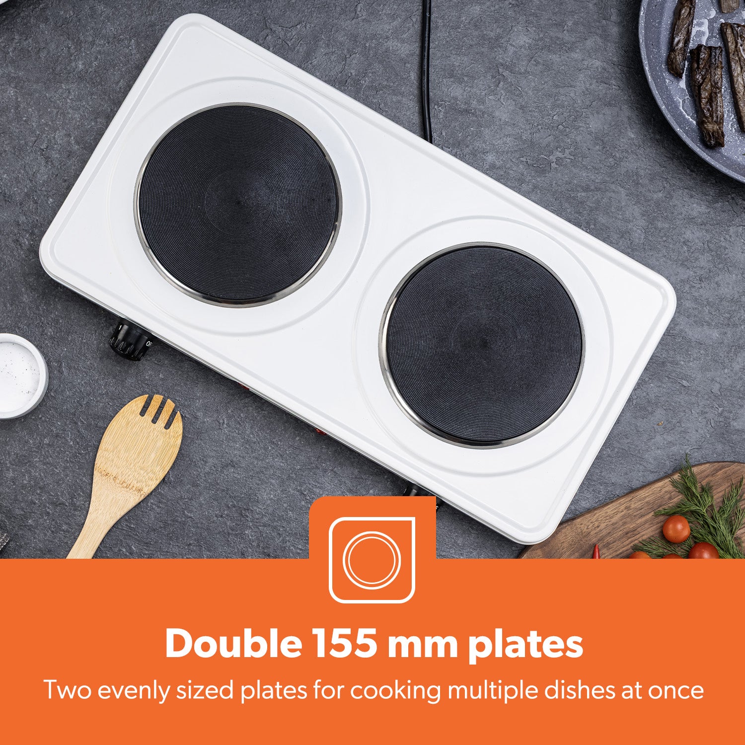 2000W Universal Electric Countertop Double Hot Plate