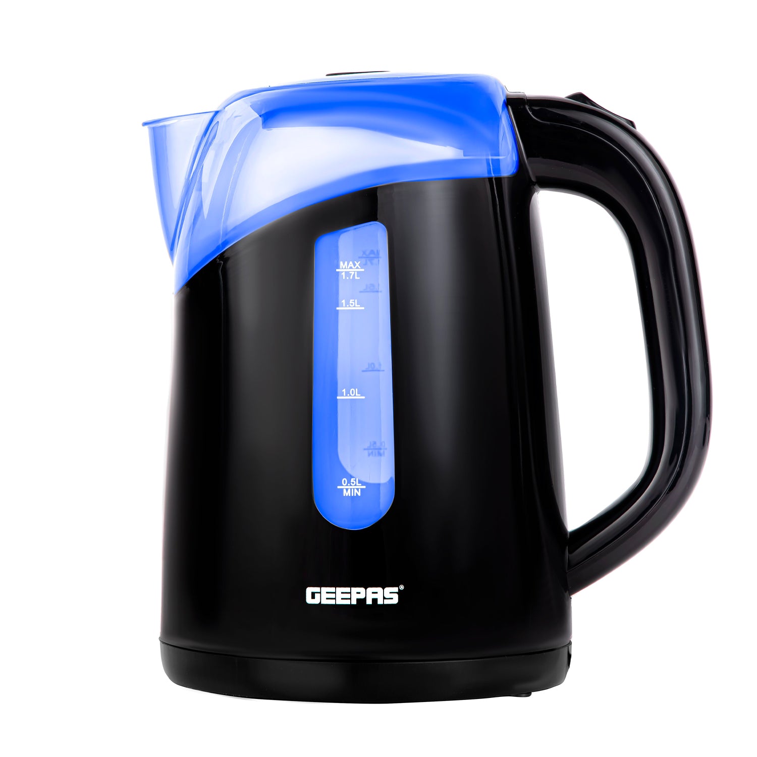 1.7L LED Illuminated Black Plastic Electric Kettle