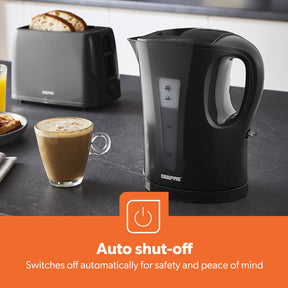1.7L Fast-Boil Cordless Black Electric Kettle