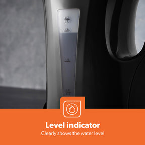 1.7L Fast-Boil Cordless Black Electric Kettle