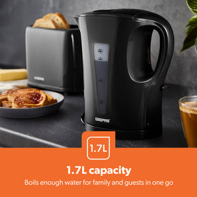 1.7L Fast-Boil Cordless Black Electric Kettle