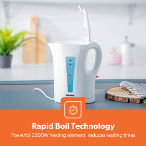 1.7L Rapid-Boil Cordless White Electric Kettle