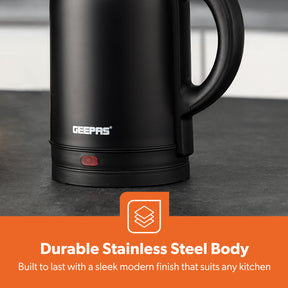 1.8L Matte Black Stainless Steel Electric Kettle 1800W