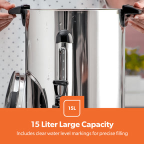 15L Stainless Steel Water Boiler and Hot Water Urn (1650W)