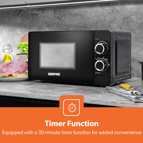 20L Black Solo Freestanding Manual Microwave