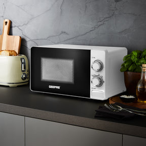 20L White Manual Microwave Oven With 5 Power Levels 700W