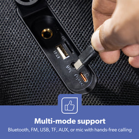 Portable Bluetooth Speaker With Carry Strap IPX5 Wireless RGB Lights