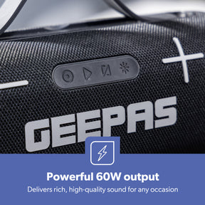 Portable Bluetooth Speaker With Carry Strap IPX5 Wireless RGB Lights