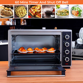 60L Electric Mini Oven Cooker & Grill With Rotisserie