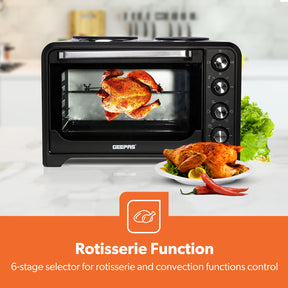 38L Rotisserie Electric Mini Oven With Double Hot Plates