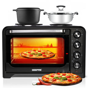 35L Portable Electric Oven With Grill and Double Hot Plates