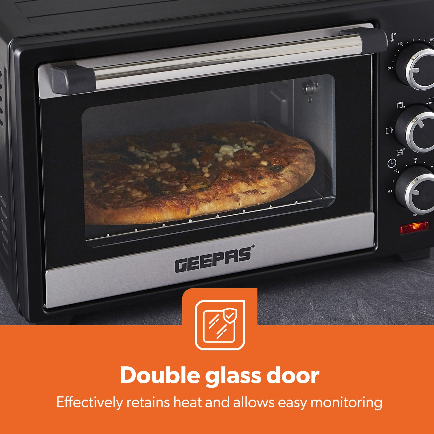 19L Compact Electric Oven With Rotisserie, Bake, Roast & Grill 1280W