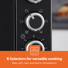 19L Compact Electric Oven With Rotisserie, Bake, Roast & Grill 1280W