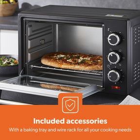 19L Compact Electric Oven With Rotisserie, Bake, Roast & Grill 1280W