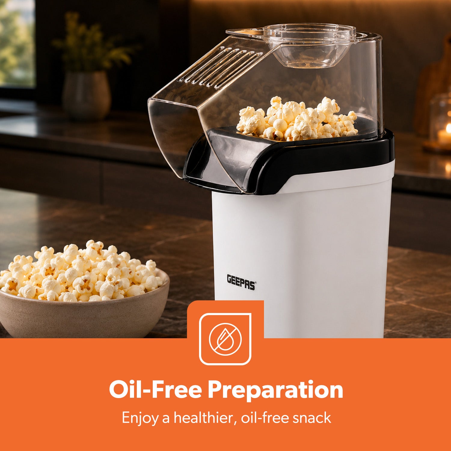 White Mini Electric Home Fat-Free Popcorn Maker