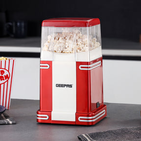 1200W Red/White Cinema Retro-Style Air Popcorn Maker