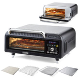 15-In-1 Black Air Fryer Pizza Oven For Indoor & Outdoor 18L