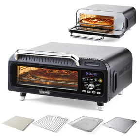 15-In-1 Black Air Fryer Pizza Oven For Indoor & Outdoor 18L