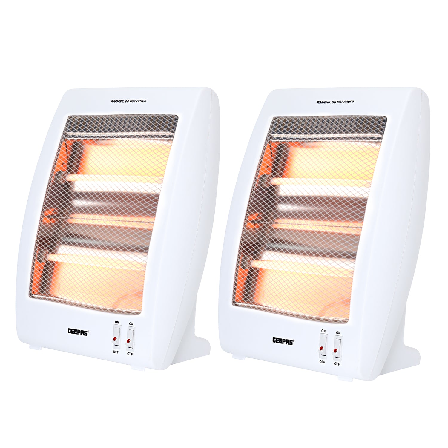 Pack of 2 Quartz Halogen Heater Portable Upright 800W