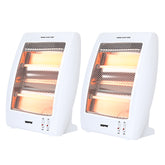 Pack of 2 Quartz Halogen Heater Portable Upright 800W