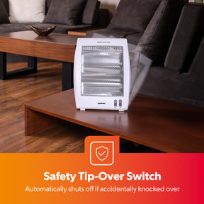 Pack of 2 Quartz Halogen Heater Portable Upright 800W
