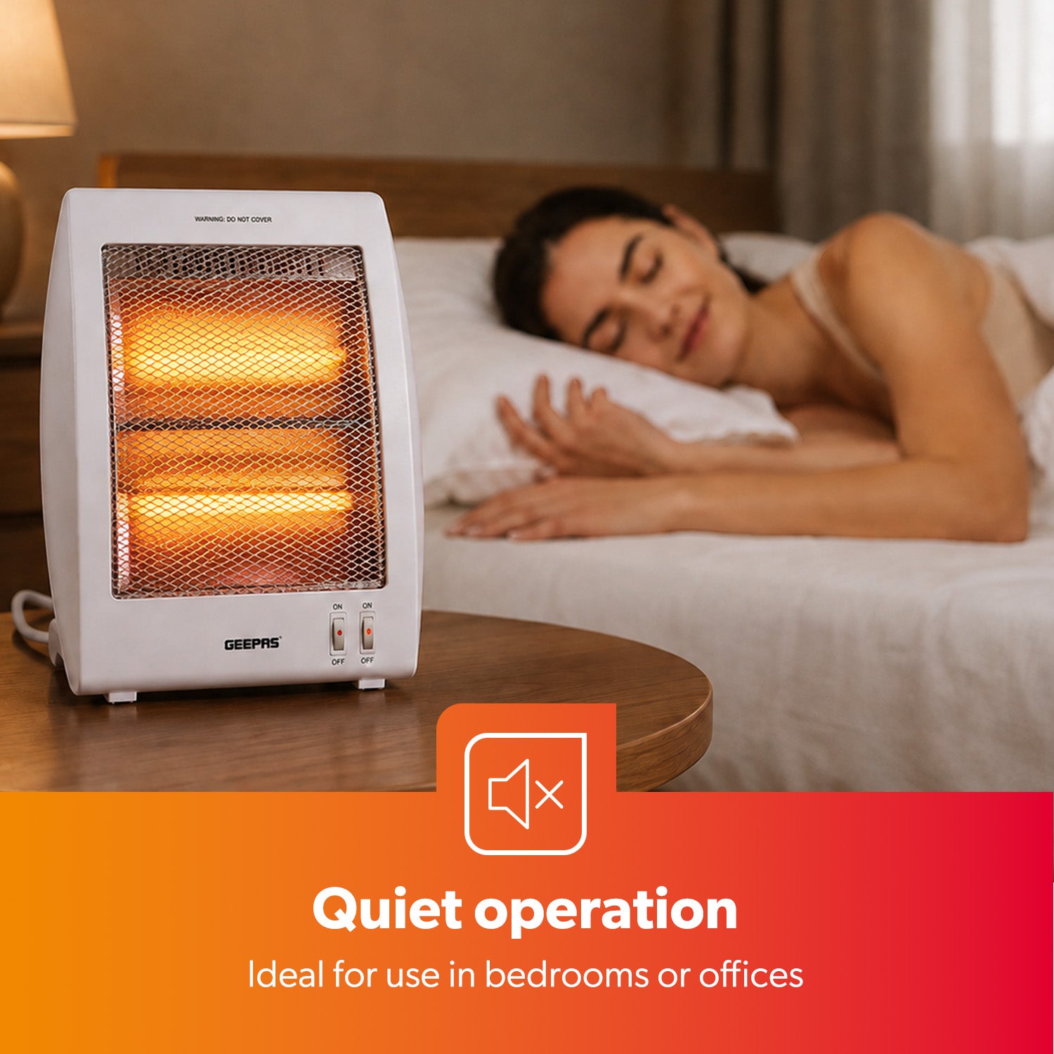 Portable Upright Electric Quartz Halogen Heater 800W