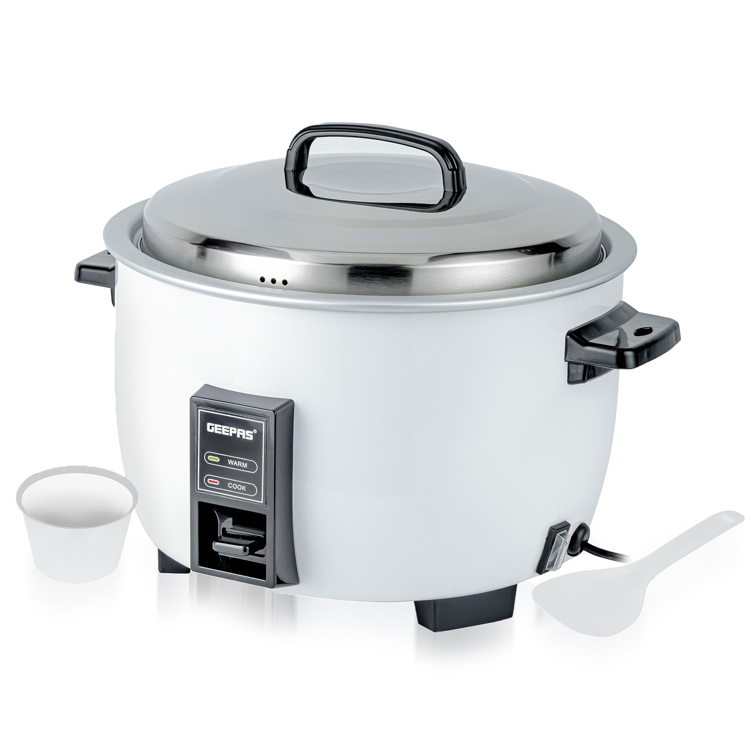 8L Stainless Steel Commercial Rice Cooker and Steamer | Geepas UK ...