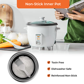 0.6L White Non-Stick Automatic Electric Rice Cooker