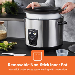 2.8L Rice Cooker Steamer with Keep Warm Function Automatic Cooking 1000W