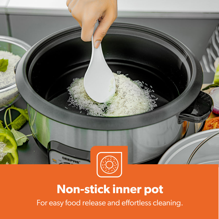 7-In-1 Energy Smart Multi-Cooker and Slow Cooker Pot | Geepas UK
