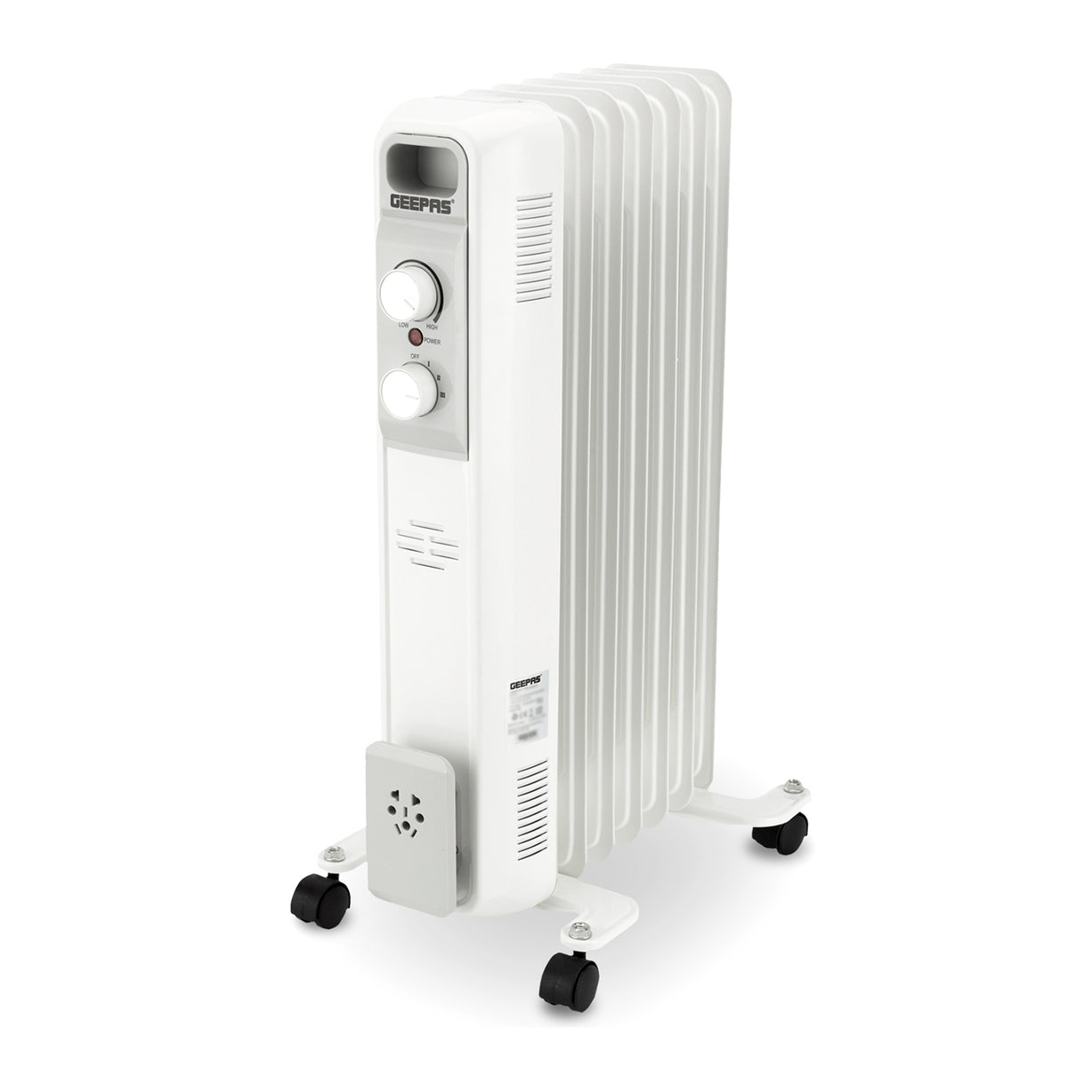 7-Fin White Portable Oil Filled Electric Radiator Heater