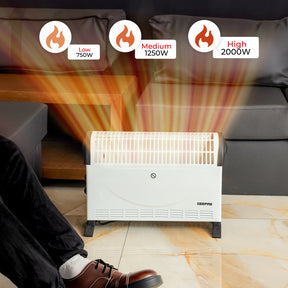 2000W Electric Convector Heater With 3 Heat Settings