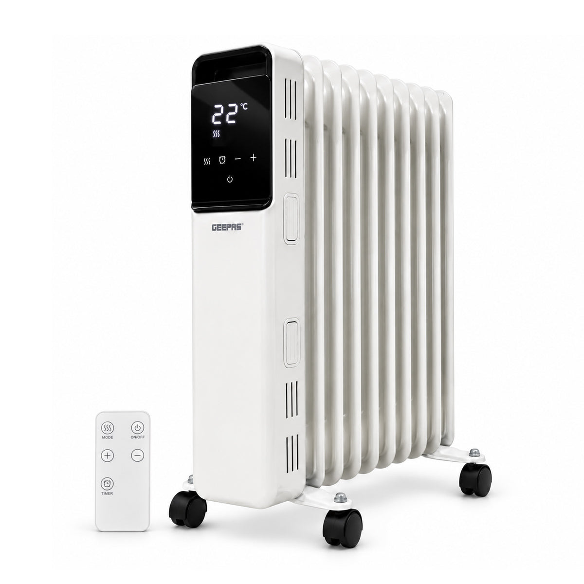 2500W Digital 11-Fin Oil-Filled Electric Radiator Heater