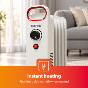 5-Fin White Oil-Filled Radiator 450W Electric Heater