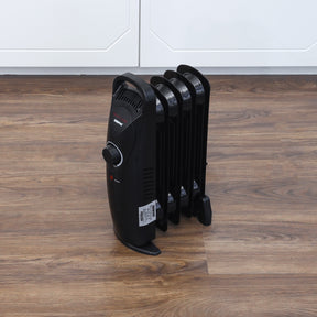 5-Fin Black Mini Oil Filled Radiator Electric Heater 450W