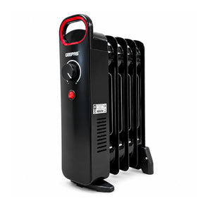 5-Fin Black Mini Oil Filled Radiator Electric Heater 450W