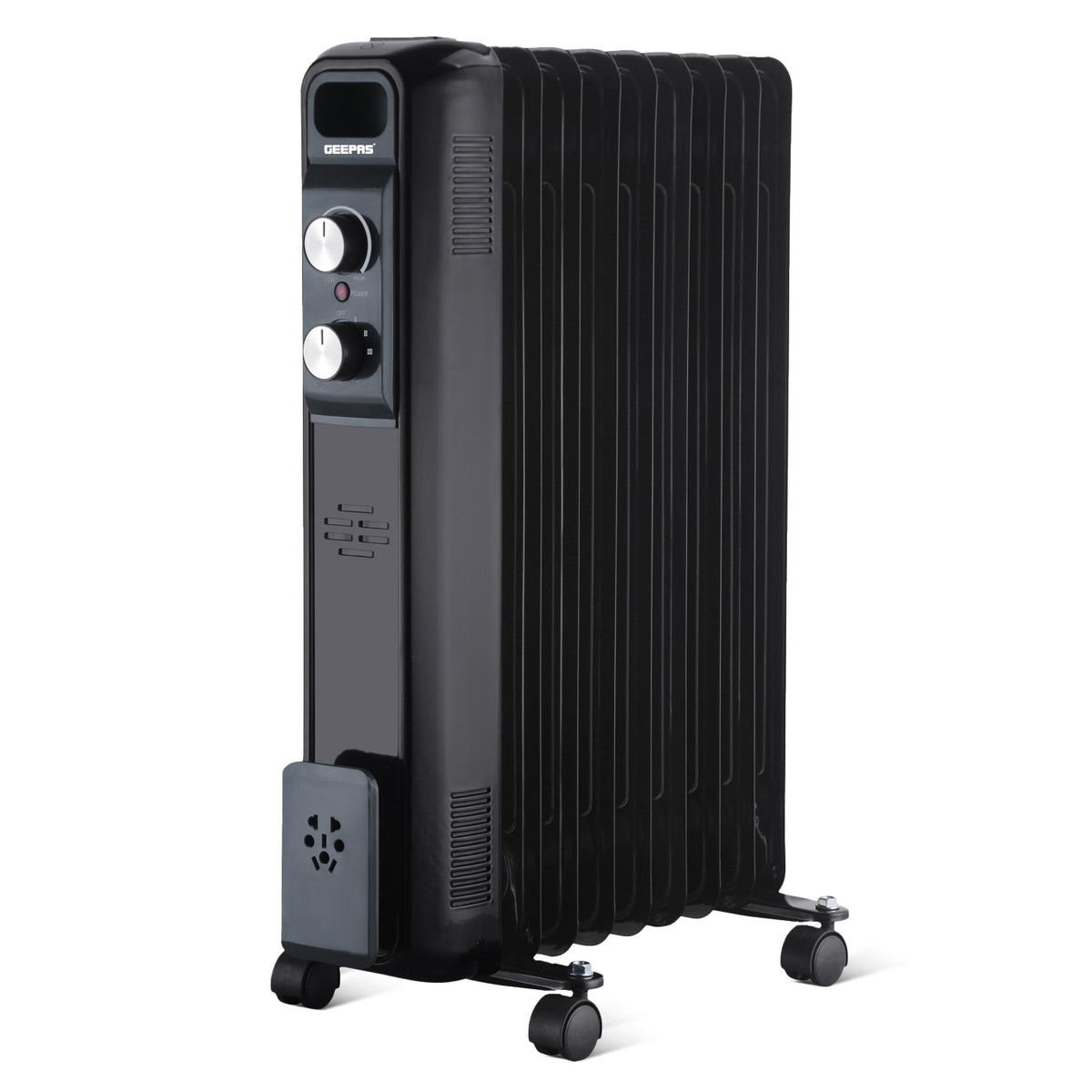 9-Fin Black Portable Oil-Filled Electric Radiator Heater