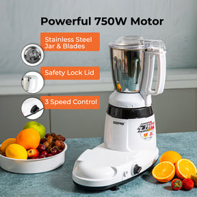 3-In-1 Wet and Dry Authentic Indian Mixer Grinder 750W