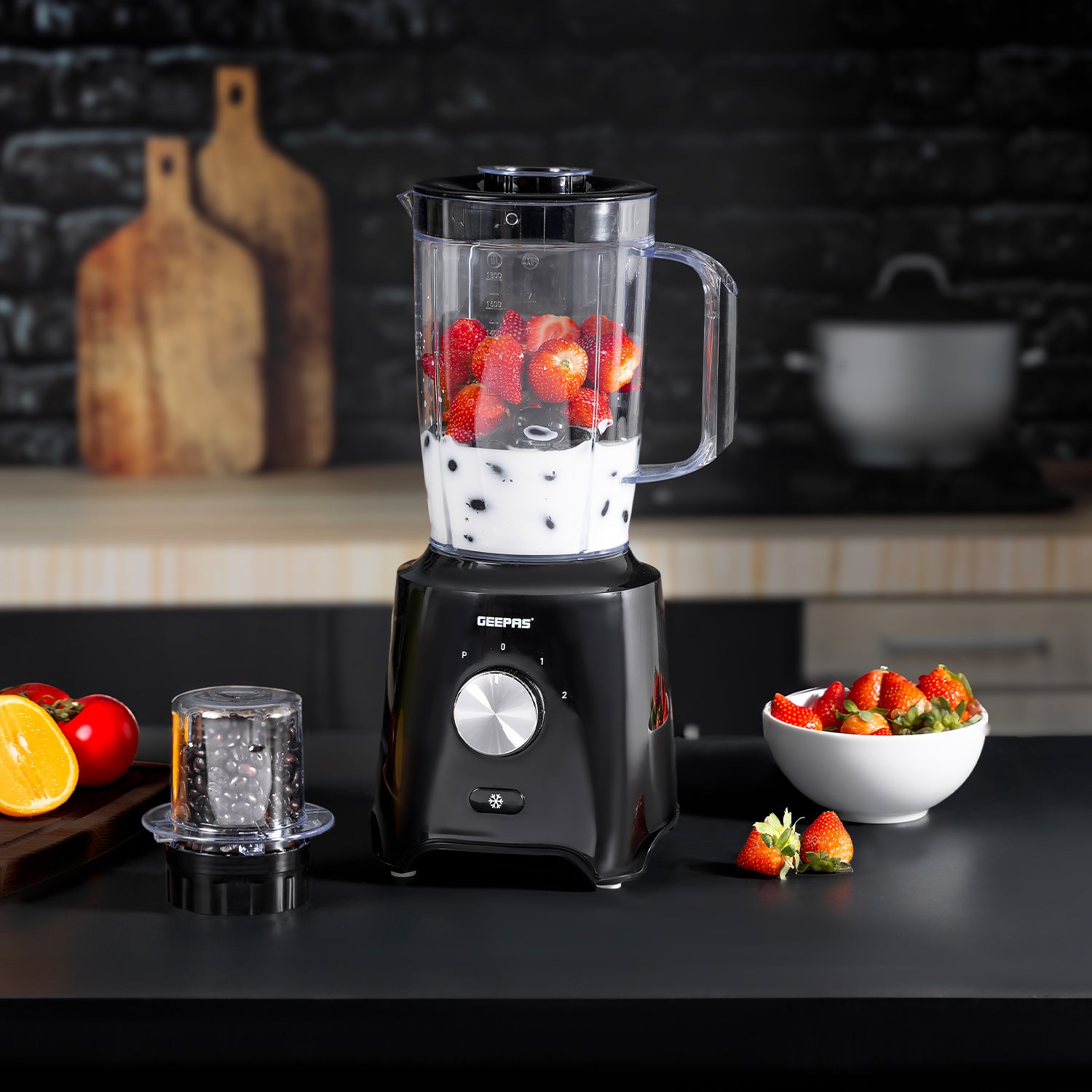 2-In-1 Black Portable Stand Blender and Coffee Grinder