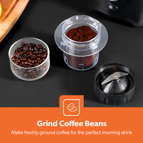 2-In-1 Black Portable Stand Blender and Coffee Grinder