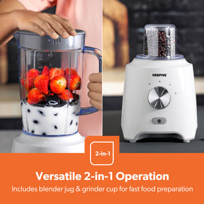 2-In-1 White Smoothie Blender and Coffee Grinder