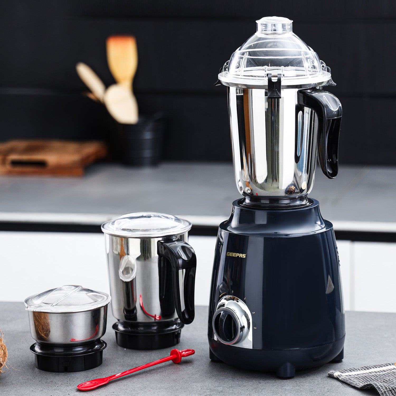 3-In-1 Stainless Steel Wet & Dry Mixer Grinder (Navy)