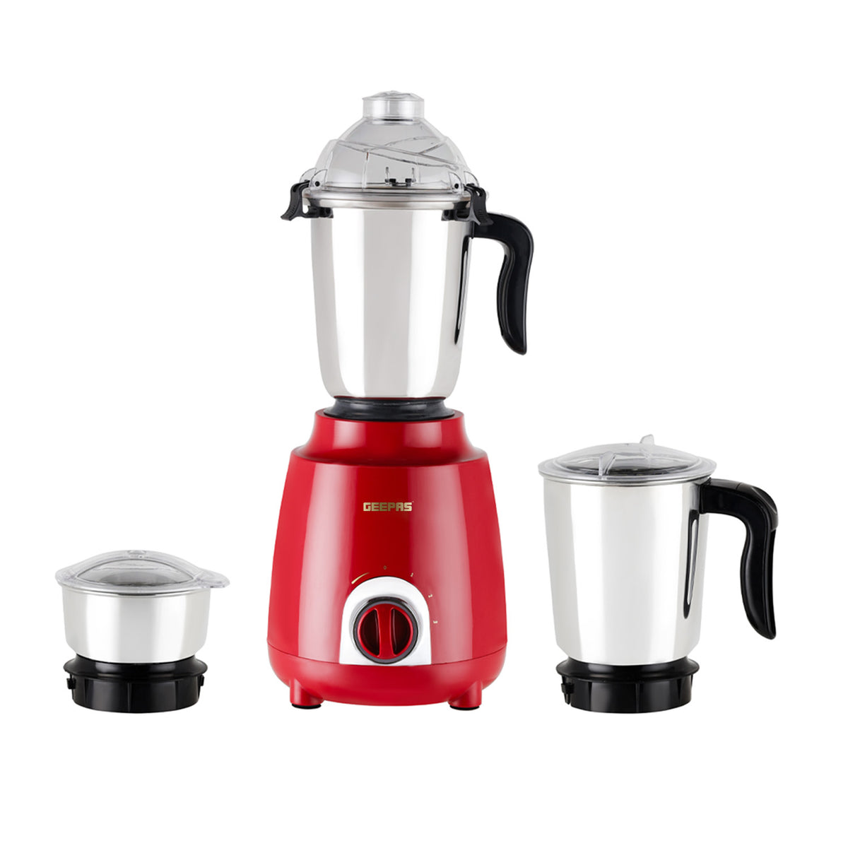 3-In-1 Red Stainless Steel Wet and Dry Mixer Grinder 600W