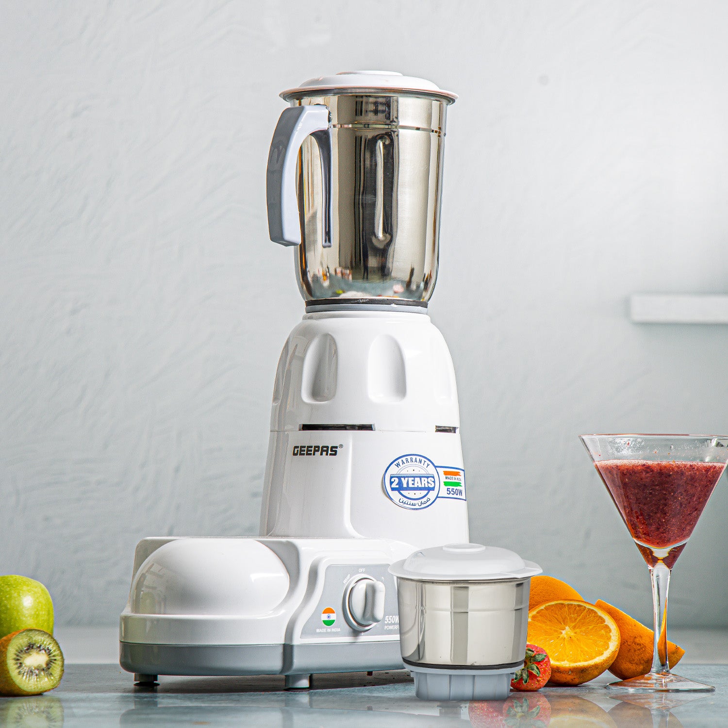 2-In-1 Three-Speed Wet and Dry Mixer Spice Grinder 550W