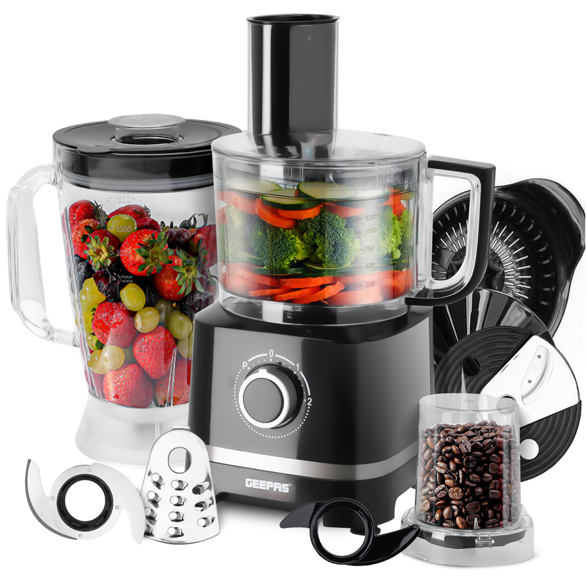 10-In-1 Multifunctional Food Processor, Juicer, Mixer and Blender