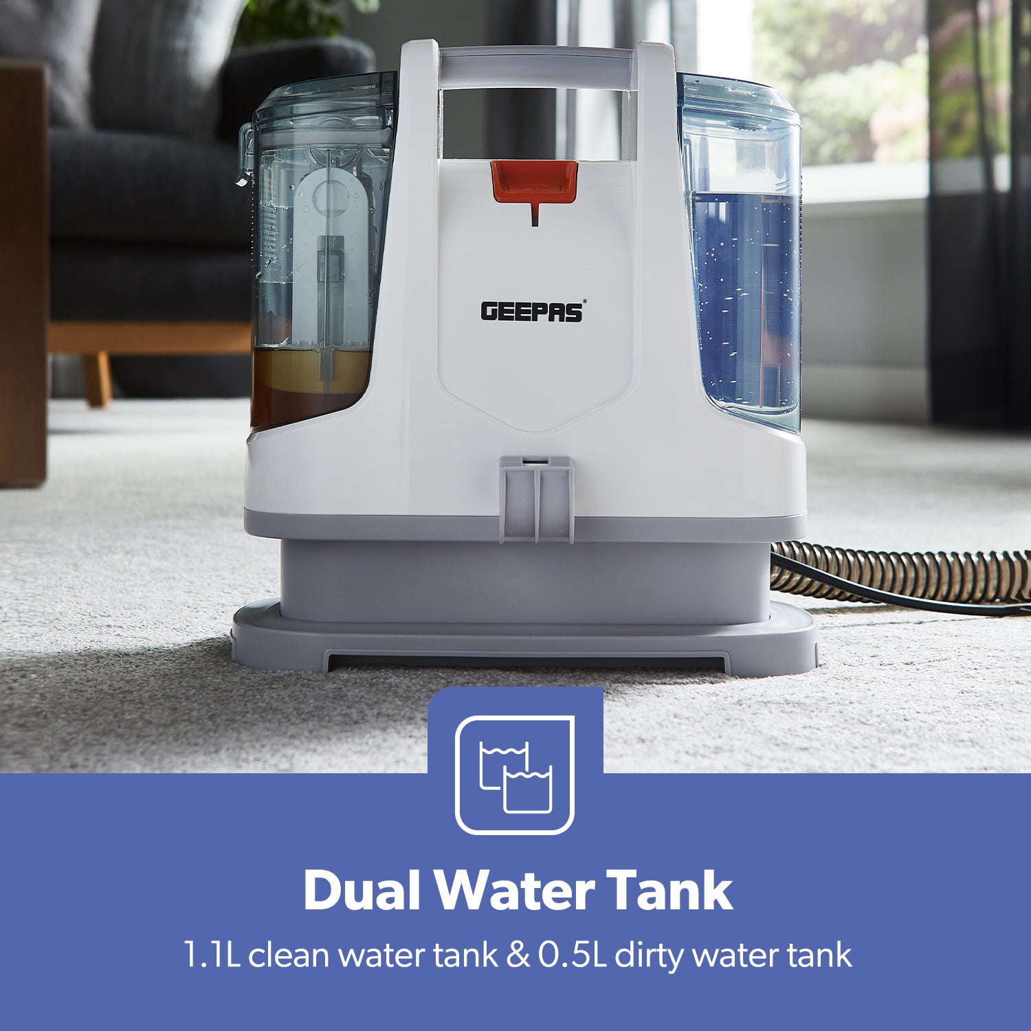 1.1L SpotClean Dual Tank Spot Cleaner & Carpet Washer 400W