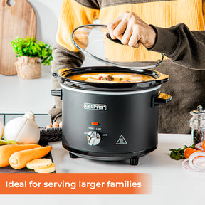 2.5L Black Electric Slow Cooker With Removable Bowl